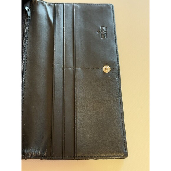 Gucci GG Canvas Horsebit Continental Wallet Black W/ Web Stripe Silver Hardware - Picture 5 of 14